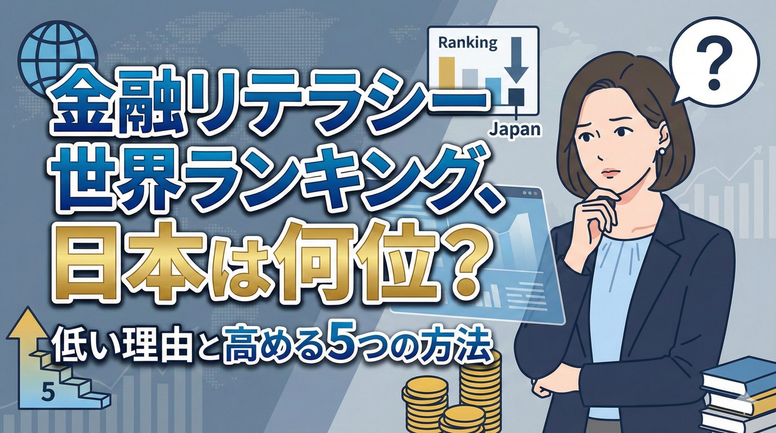 金融リテラシー世界ランキング、日本は何位？低い理由と高める5つの方法